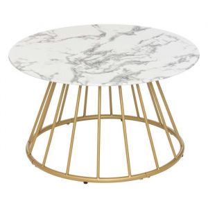 Atmosphera Table basse effet marbre RAYO - Blanc