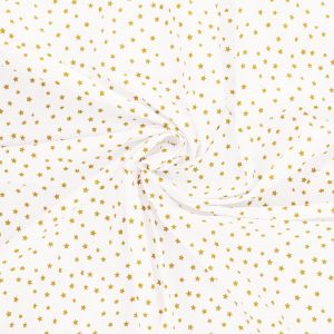Tissu coton étoilé sur fond blanc vendu par 50 cm(...) - 23 Curry