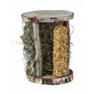 Trixie Friandise naturelle tour en bois remplie de foin d'alpage, barre croustillante