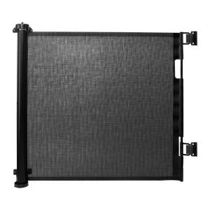 Relaxdays Barri&egrave;re de s&eacute;curit&eacute;, rouleau extensible jusqu'&agrave; 1,5 m, sans per&ccedil;age, protection enfants, pour escaliers, noir