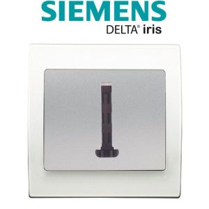 Image de Siemens Prise Téléphone Silver Delta Iris + Plaque basic Blanc