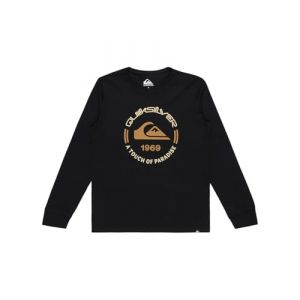 Quiksilver Circle Logo - T-shirt &agrave; manches longues pour Gar&ccedil;on 8-16 Noir - Taille 8