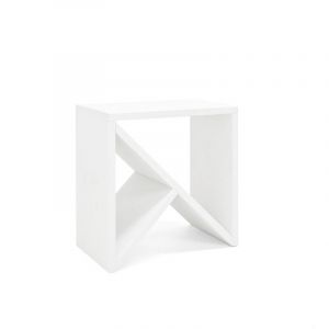 Table d'appoint Stoke blanche 50x50x20 cm