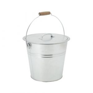 Aubry Gaspard Composteur/seau à pellets, cendres en métal galvanisé Rond 10 Litres