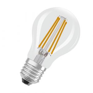 Osram LED Superstar Classic LED lamp A 75 in classic piston shape, clear glass body, 5 W, 1,055 lm, E27 socket, 2,700 K for warm white light, EEK A,