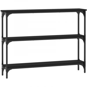 VidaXL Table Console, Table d'Appoint avec Pieds, Bout de Canapé avec Rangement, Meuble d'Entrée Salon Couloir, Industriel, Noir Bois d'Ingénierie