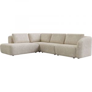 Mobilier Deco - merya - Canapé d'angle modulable en tissu beige - Angle gauche