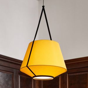Forestier Suspension Carrie Medium / &Oslash; 60 x H 109 cm - Lin jaune en tissu
