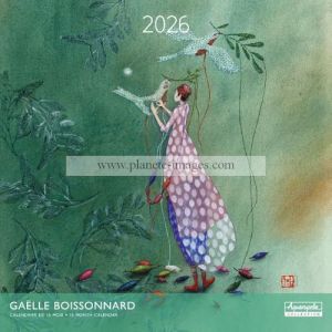 Aquarupella Calendrier 2026 Gaëlle Boissonnard (16 Mois) - Brodeuse - 30x30 cm (Gd Mod) - 24196 - Expédition signature