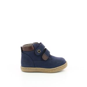 Kickers Boots cuir à scratch Tackeasy Bleu Marine - Taille 18;19;20;21;22;23;24;25;26;27