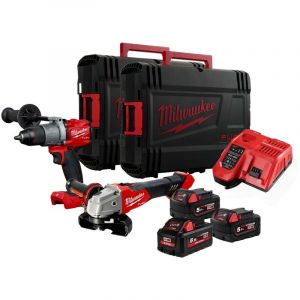 Image de Milwaukee M18FPP2Y2-553X Pack Perceuse + Meuleuse d'angle - 4933481018