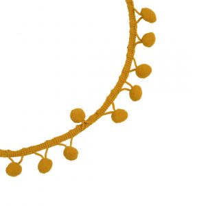 Ruban galon de Pompons 10 mm JAUNE MOUTARDE
