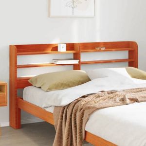 VidaXL Tête de lit avec étagères marron cire 140 cm bois massif de pin