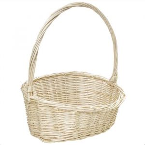 Corbeille osier | Panier d&eacute;coration | Panier jouet | Panier garni | 37x30x37cm (+/-1cm) | Tiss&eacute; &agrave; la Main | Blanc