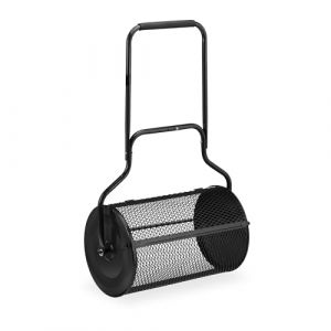 Relaxdays Épandeur à Engrais pour Gazon, Distributeur Compost, terreux, Manuel, 80 L, poignée, HLP: 118x72x41 cm, Noir