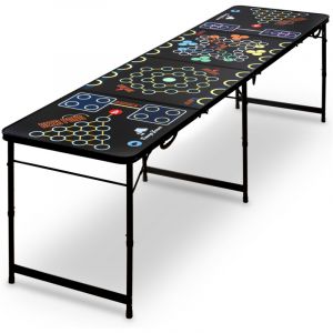 CampFeuer Table de beer pong, table multi-jeux de fête pliante 6 en 1, table de jeu à boire, Beer Pong