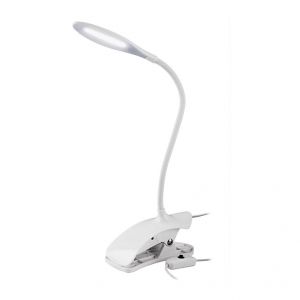 Lampe LED moderne avec pince Spot 230x410mm Blanc - USB, 4.8W