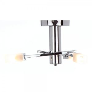 Plafonnier moderne Alonso trois lampes en chrome et verre