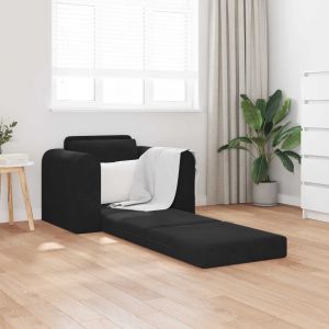VidaXL Canap&eacute;-lit pliant Noir 98 x 71 x 83 cm Velours