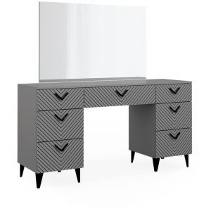 Image de Coiffeuse Anett, Gris, 150 cm avec 7 tiroirs Vicco