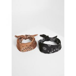 Urban classics Masques bandana satin (2pcs) - noir/marron - TU