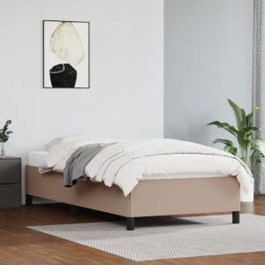 VidaXL Cadre de lit Cappuccino 100x200 cm Similicuir Cappuccino