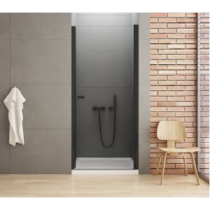 Porte de douche pivotante 80 cm noir RHODES BLACK