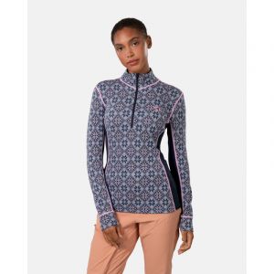 Kari Traa Sous maillot manches longues 1/4 zip femme Rose