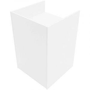 Monster shop Comptoir de Vente Pour Caisse en MDF Mélamine Blanc TB60 Meuble de Rangement Modulaire Vitrine Commerce Réception 2 Étagères Internes Devant Fermé 60