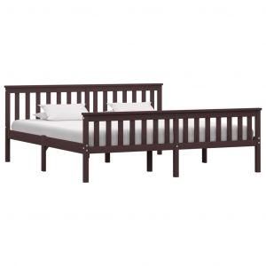 VidaXL 283237 Bed Frame Dark Brown Solid Pinewood 180x200 cm