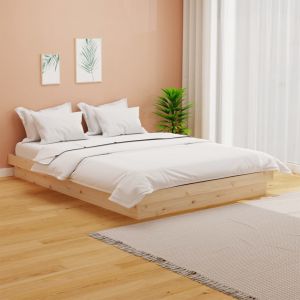 VidaXL Cadre de lit Bois massif 140x190 cm Double