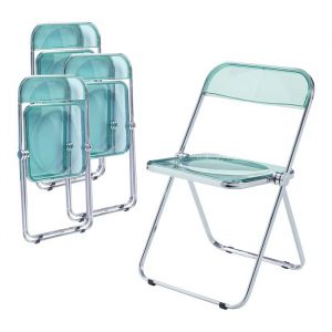 Lot de 4 chaises pliantes Pornainen 74 x 46 x 47 cm vert menthe_x000D_