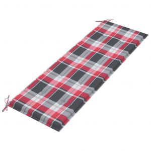 VidaXL Coussin de banc de jardin Carreaux rouges 150x50x4 cm Tissu