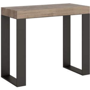 Console extensible 90x40/196 cm Tecno Small Premium Chêne Nature Structure Anthracite