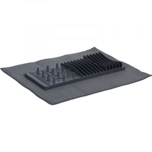 Well Home Égouttoir à vaisselle avec tapis de séchage en microfibre Gris