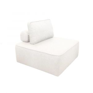 Sweeek - Chauffeuse pour canapé modulable tissu bouclette crème 1 place Bao, l 90 x p 90 x h 74cm