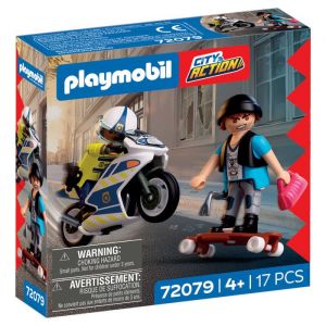 Playmobil City Action 72079 - Course-poursuite &agrave; moto