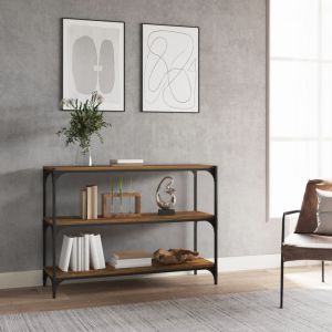 VidaXL Bibliothèque Chêne fumé 100x33x70,5 cm Bois d'ingénierie acier