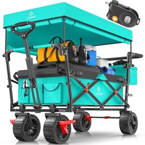KESSER Chariot de Transport GT9000 Pliable avec Toit Chariot de Plage et Jardin Charge Max. 80kg Chariot à bras main Vert Menthe