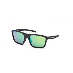 Adidas Sport Unisex SP0111 02Q Lunettes de soleil Inject&eacute; Noir Vert Carr&eacute; Normale