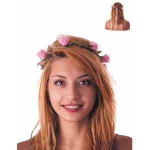 Couronne fleurs roses adulte