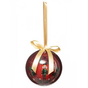 Lot de 12 boules de No&euml;l (D75 mm) Soir de No&euml;l Rouge