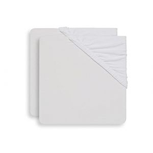 Jollein Lot de 2 Draps Housse Blanc - 60 x 120 cm
