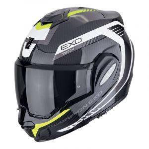 Scorpion Casques modulables Exo Tech Evo Carbon Cosy Black Yellow Fluo