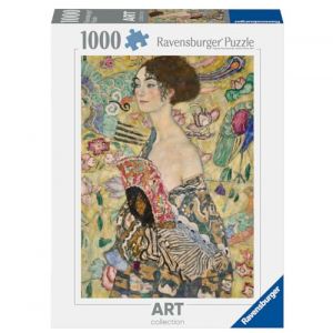 Ravensburger Puzzle Adulte - Puzzle 1000 pi&egrave;ces - Art Collection - La Dame &agrave; l&rsquo;&eacute;ventail/Gustav Klimt - Adultes et Enfants &agrave; partir de 14 Ans - Puzzle de qualit&eacute; sup&eacute;rieure - 12001132