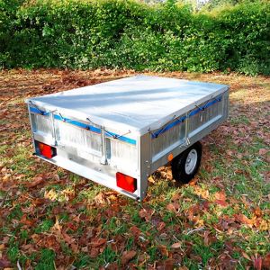 Bâche de remorque grise 130 x 110 x 7,5 cm en pvc renforcé 650 g/m² - Imperméable et Anti uv - Fabrication Française - Direct Usine
