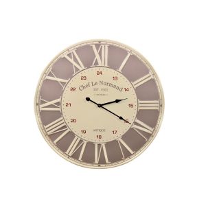 Décoration d'Autrefois Horloge Ancienne Metal Chef Le Normand 58cm - Gris