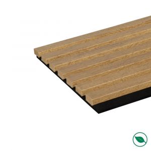 Lot de 2 panneaux tas. Decowall Acoustic coul.chêne bronze sur feutrine noire 2600x300x17mm PEFC 70%