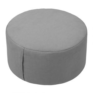 Relaxdays Coussin m&eacute;ditation, Yoga & Pleine Conscience, Coussin de Sol, Housse Amovible, 13 x 33 cm, zafu, Coton, Gris