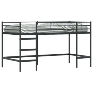 VidaXL Lit mezzanine pour enfants Noir 90 x 200 cm Acier